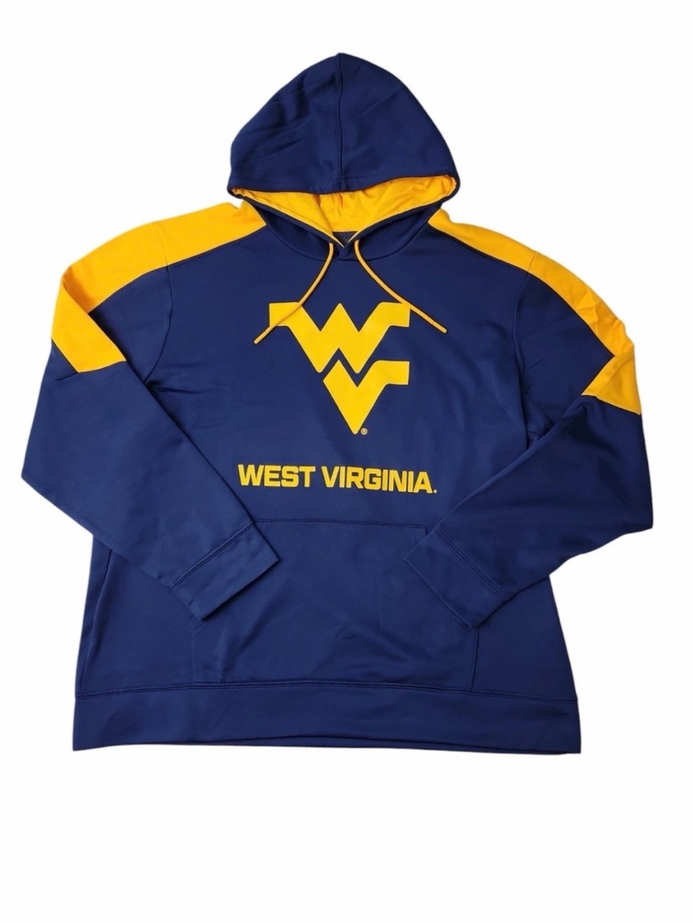 NCAA Men's👨🏻Drawstring Kangaroo Pocket Hooded Sweatshirt West Virginia Blue L